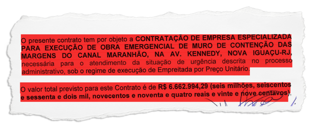 Empresa em recuperação judicial firmou contrato sem licitação com a Prefeitura de Nova Iguaçu