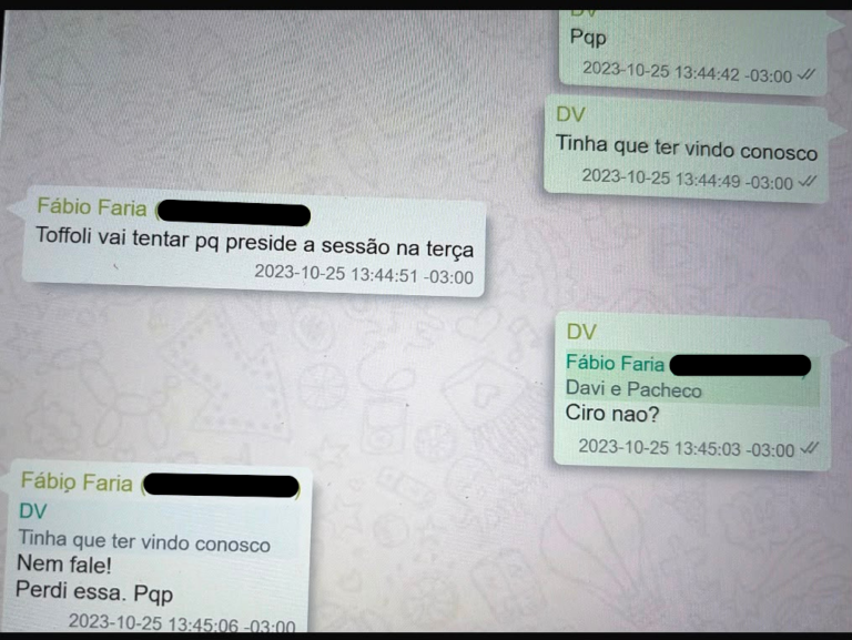 Davi Alcolumbre/ FábioFarias: “as suíças estarão lá?” Sim”, diz Vorcaro